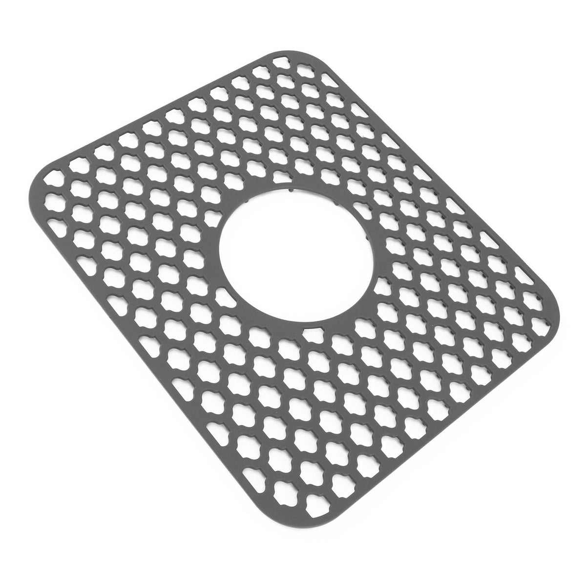Sink Protector for Kitchen Silicone Non Slip Heat Resistant Mat for Bottom of Center Drain Sink Farmhouse Stainless Steel Porcelain Sink Grey