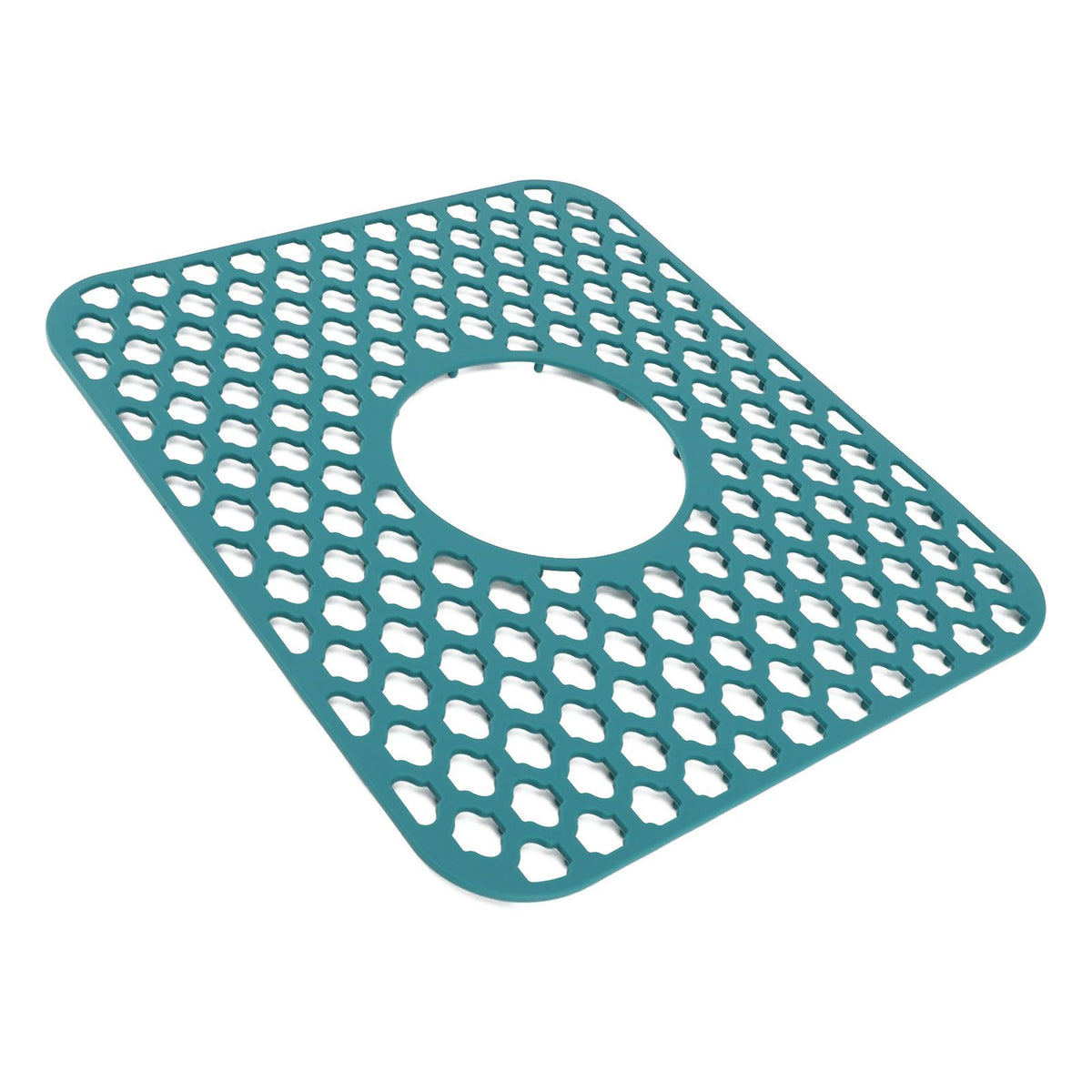 Sink Protector for Kitchen Silicone Non Slip Heat Resistant Mat for Bottom of Center Drain Sink Farmhouse Stainless Steel Porcelain Sink Green