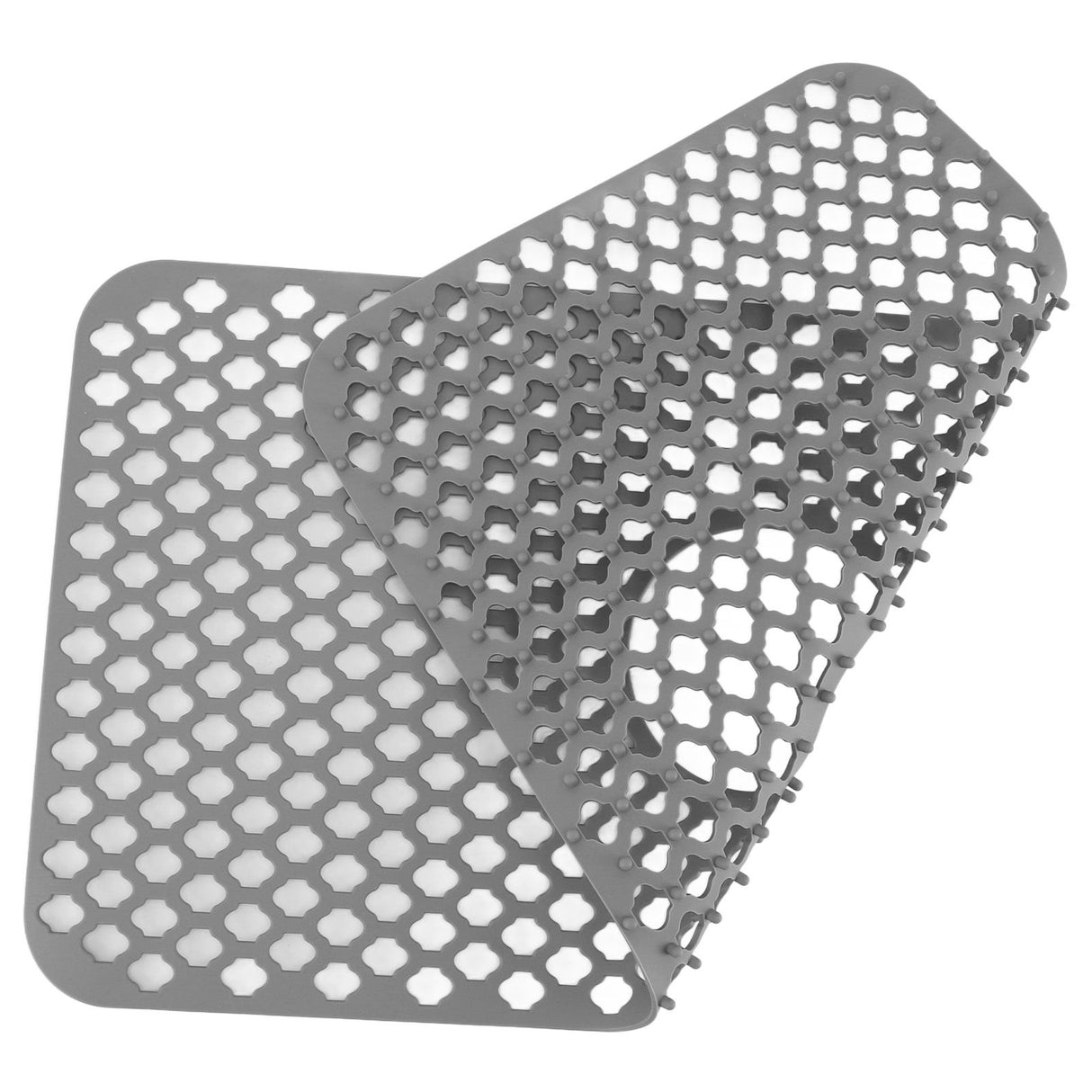 Hollow Insulated Kitchen Sink Mat Non Slip Multi Functional Large Size Silicone Sink Mat Protector Grey
