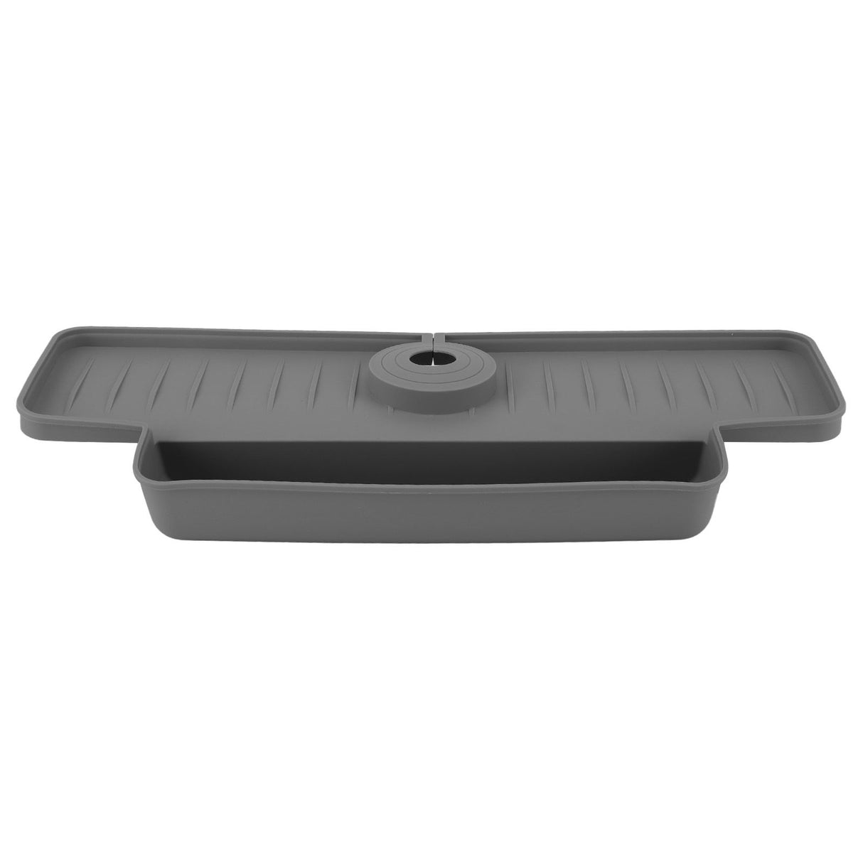 Faucet Splash Proof Draining Rack Silicone Foldable Faucet Handle Drip Catcher Tray Drainer Shelf Basket for Kitchen Grey