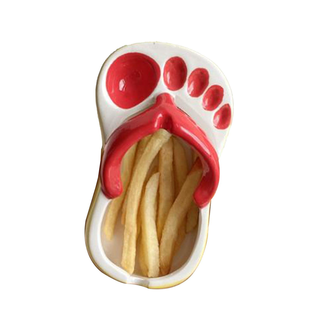 Ceramic French Fries Dish Cute Flip Flops French Fries Plate Cute Ceramic Bowl Flip Flops Shaped Snack Chip Soy Sauce Serving Dish Bowl Plate Red