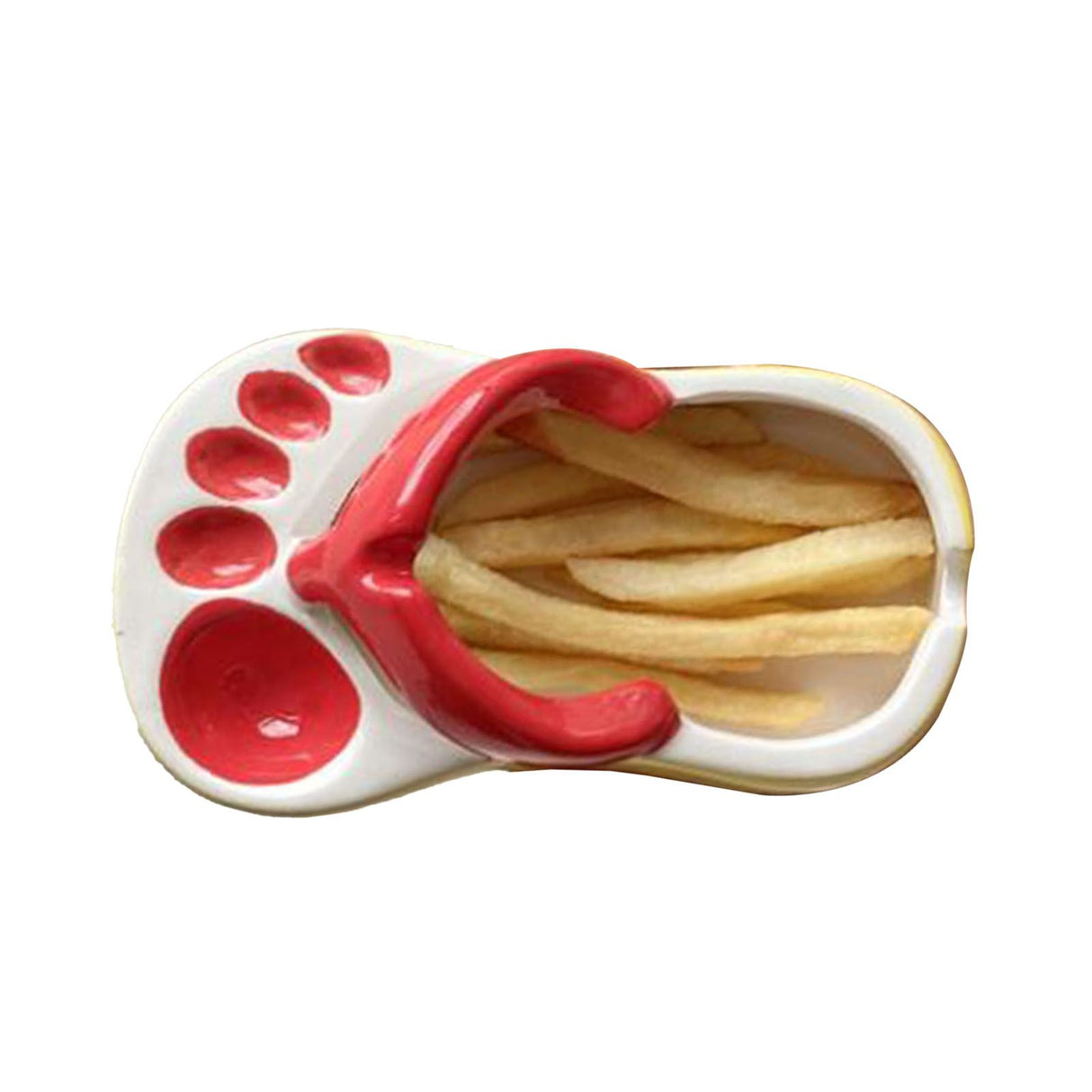 Ceramic French Fries Dish Cute Flip Flops French Fries Plate Cute Ceramic Bowl Flip Flops Shaped Snack Chip Soy Sauce Serving Dish Bowl Plate Red