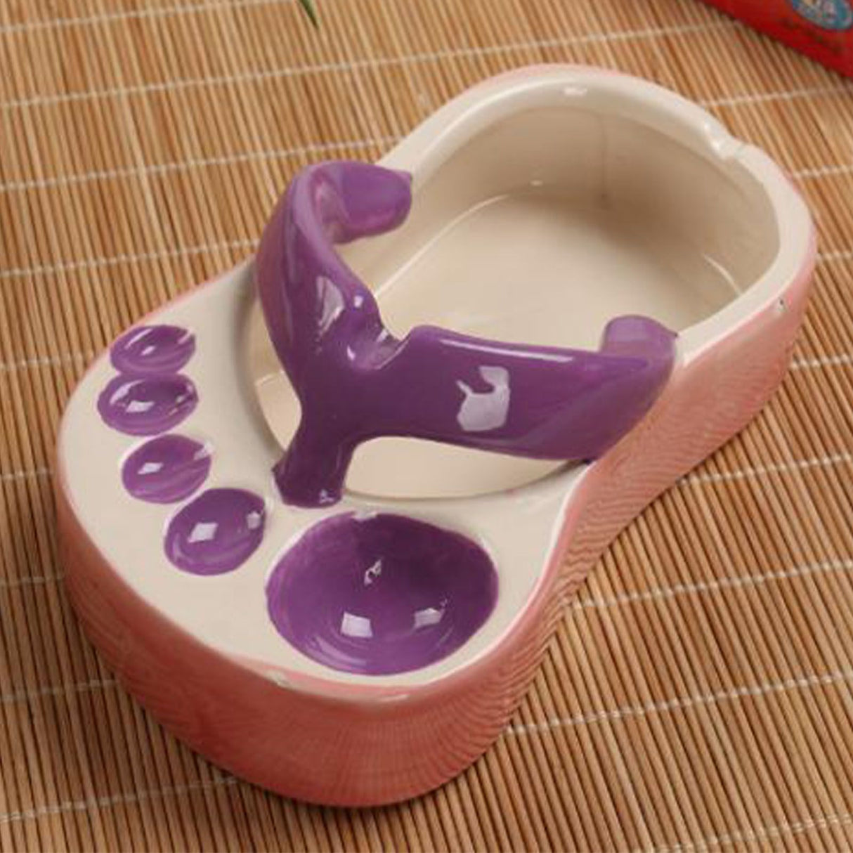Ceramic French Fries Dish Cute Flip Flops French Fries Plate Cute Ceramic Bowl Flip Flops Shaped Snack Chip Soy Sauce Serving Dish Bowl Plate Purple