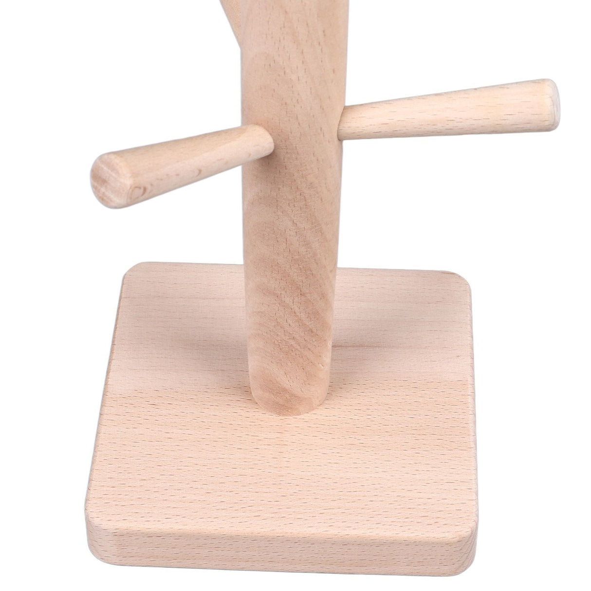 Mug Holder Tree Wood Hanger Stand with 6 Hooks Weighted Base Anti Slip Coffee Mug Rack for Kitchen Counter Cabinet