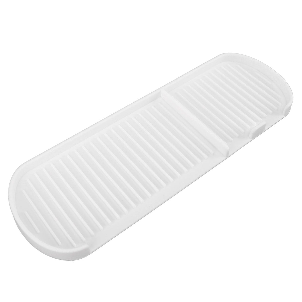 Counter Silicone Drainage Tray Food Grade Skid Resistance Frosted Bottom Silicone Dish Drying Mat for Bathroom White