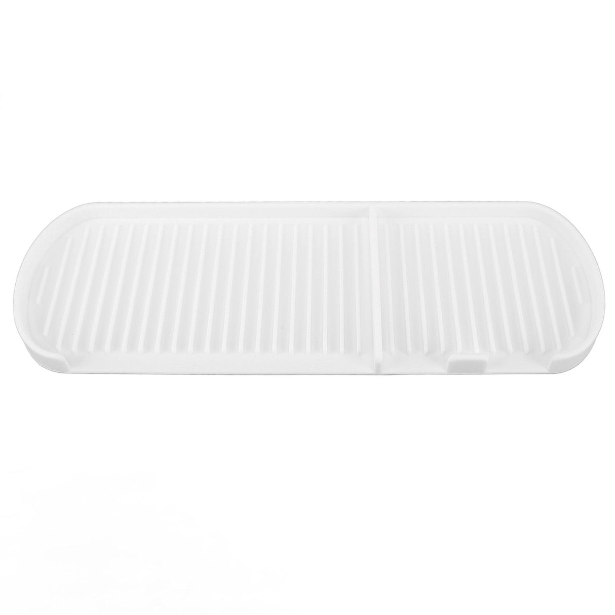 Counter Silicone Drainage Tray Food Grade Skid Resistance Frosted Bottom Silicone Dish Drying Mat for Bathroom White