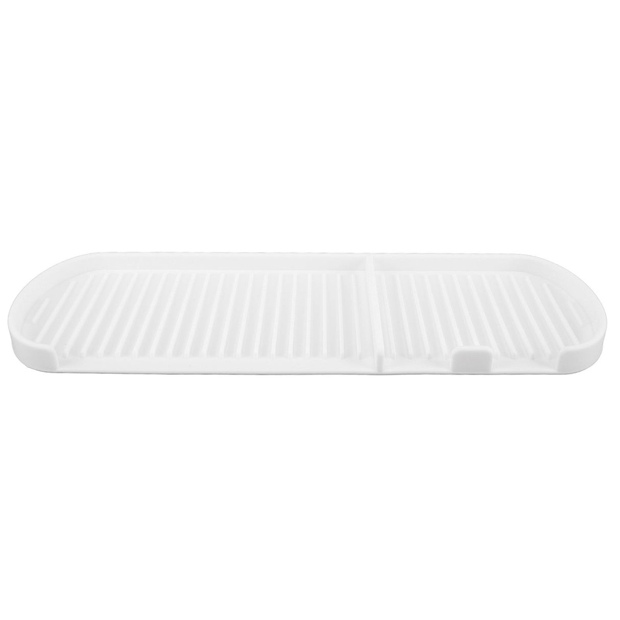 Counter Silicone Drainage Tray Food Grade Skid Resistance Frosted Bottom Silicone Dish Drying Mat for Bathroom White