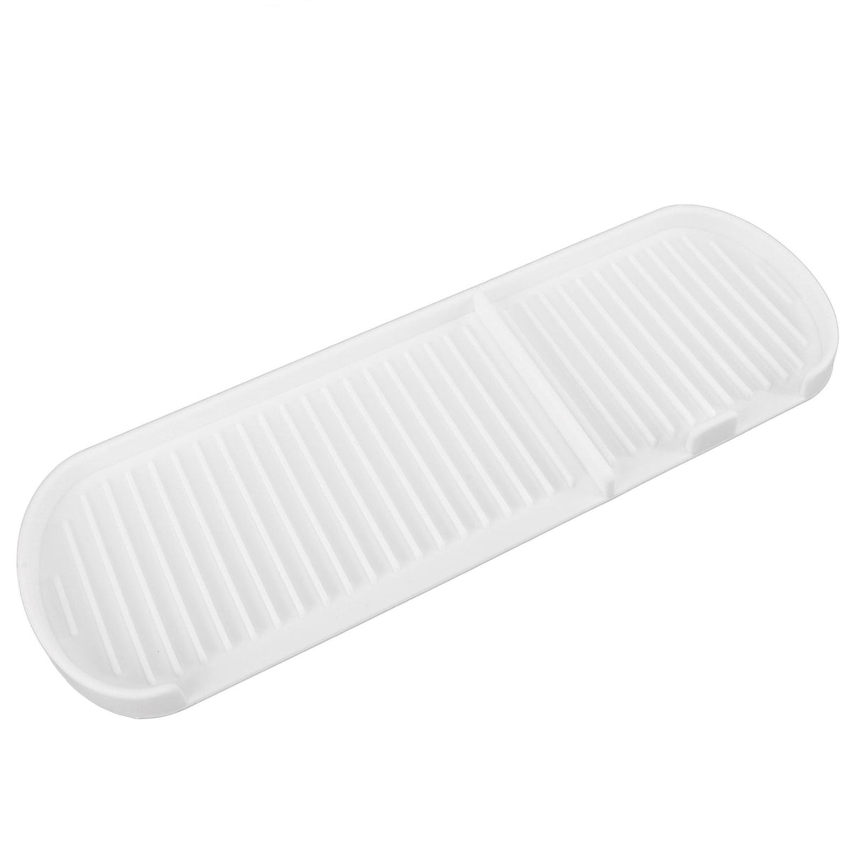 Counter Silicone Drainage Tray Food Grade Skid Resistance Frosted Bottom Silicone Dish Drying Mat for Bathroom White