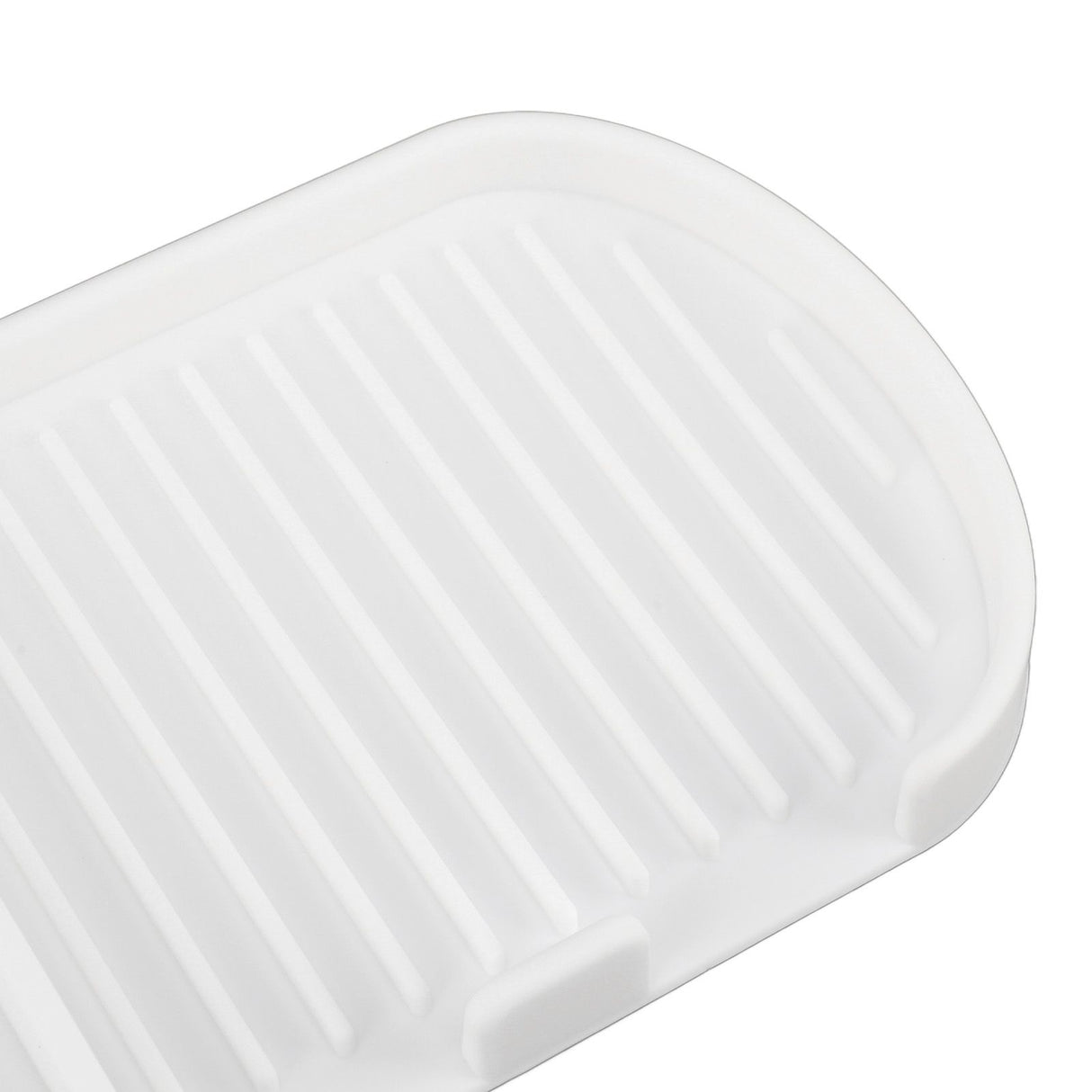 Counter Silicone Drainage Tray Food Grade Skid Resistance Frosted Bottom Silicone Dish Drying Mat for Bathroom White