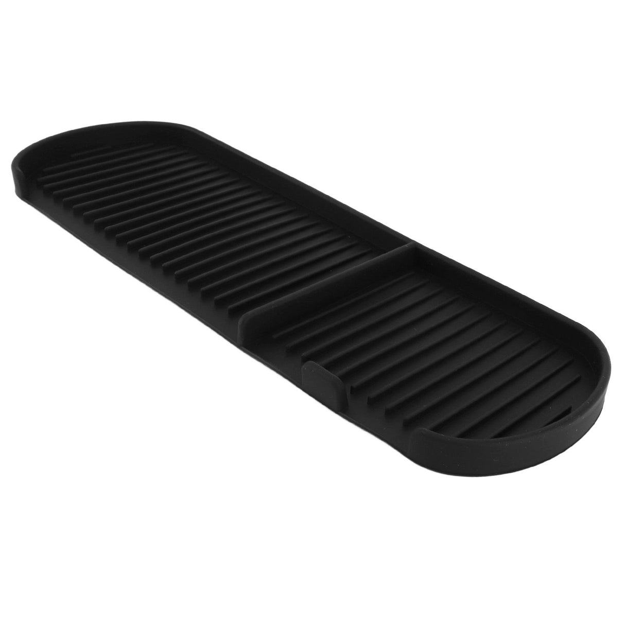Counter Silicone Drainage Tray Food Grade Skid Resistance Frosted Bottom Silicone Dish Drying Mat for Bathroom Black