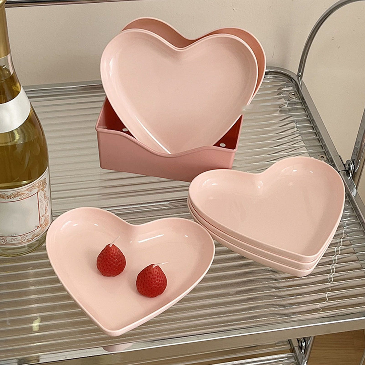 Serving Platter Heart Shape Dinner Plate Plastic Easy to Clean Versatile Kitchen Dinnerware for Party Gathering Wedding 1 Platter