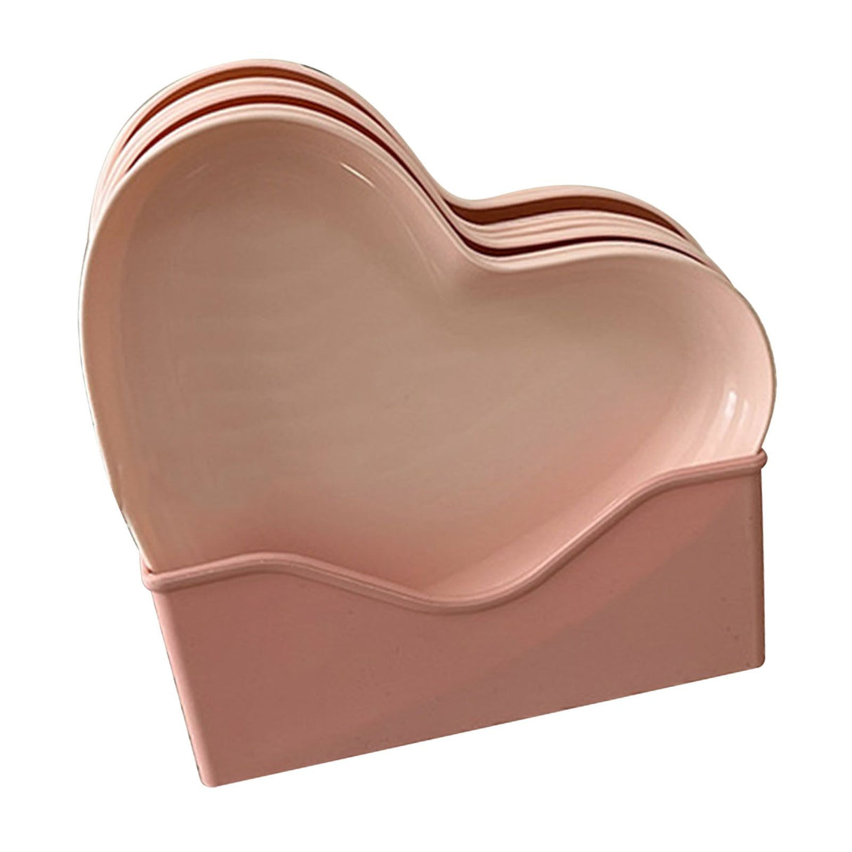 Serving Platter Heart Shape Dinner Plate Plastic Easy to Clean Versatile Kitchen Dinnerware for Party Gathering Wedding 5 Platters with Holder
