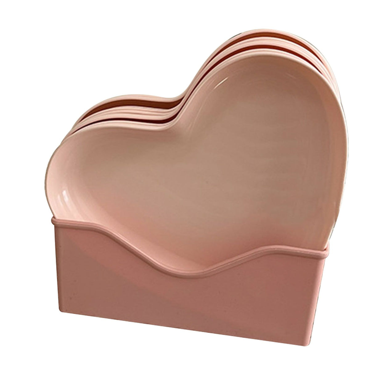 Serving Platter Heart Shape Dinner Plate Plastic Easy to Clean Versatile Kitchen Dinnerware for Party Gathering Wedding 5 Platters with Holder