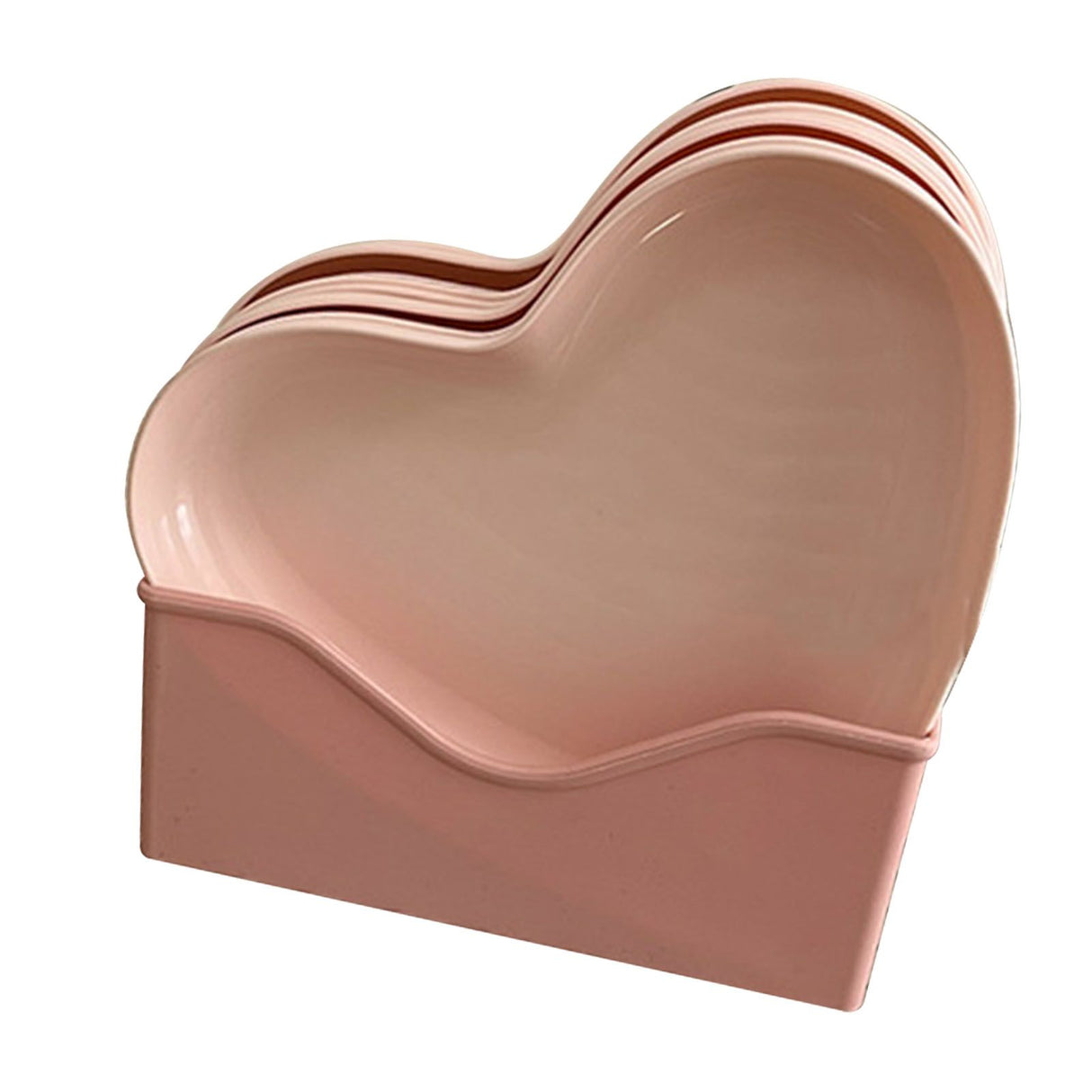 Serving Platter Heart Shape Dinner Plate Plastic Easy to Clean Versatile Kitchen Dinnerware for Party Gathering Wedding 5 Platters with Holder