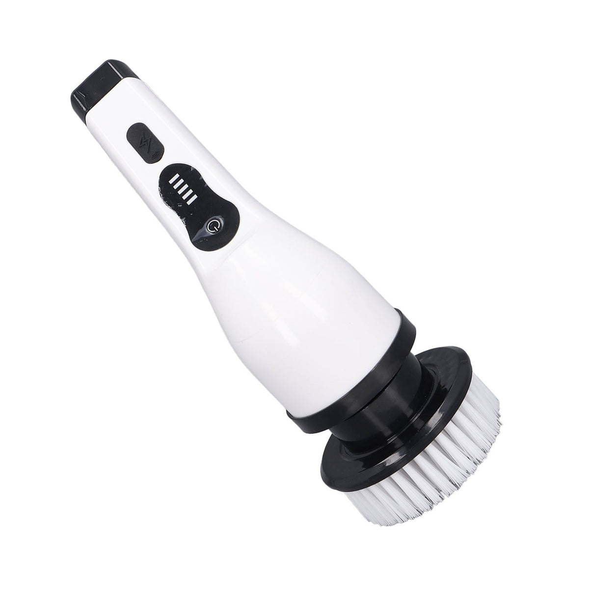 Electric Handheld Brush Adjustable Extension Handle Powerful Highly Efficient Labor Saving Electric Spin Scrubber for Bathroom Kitchen 9 Heads White