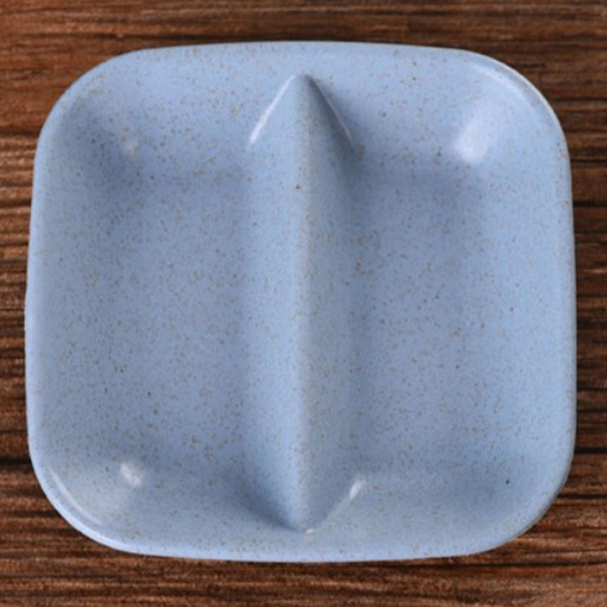 Dipping Bowl Wheat Straw Divided Compact Practical Dip Sauce Dish for Home Kitchen Blue