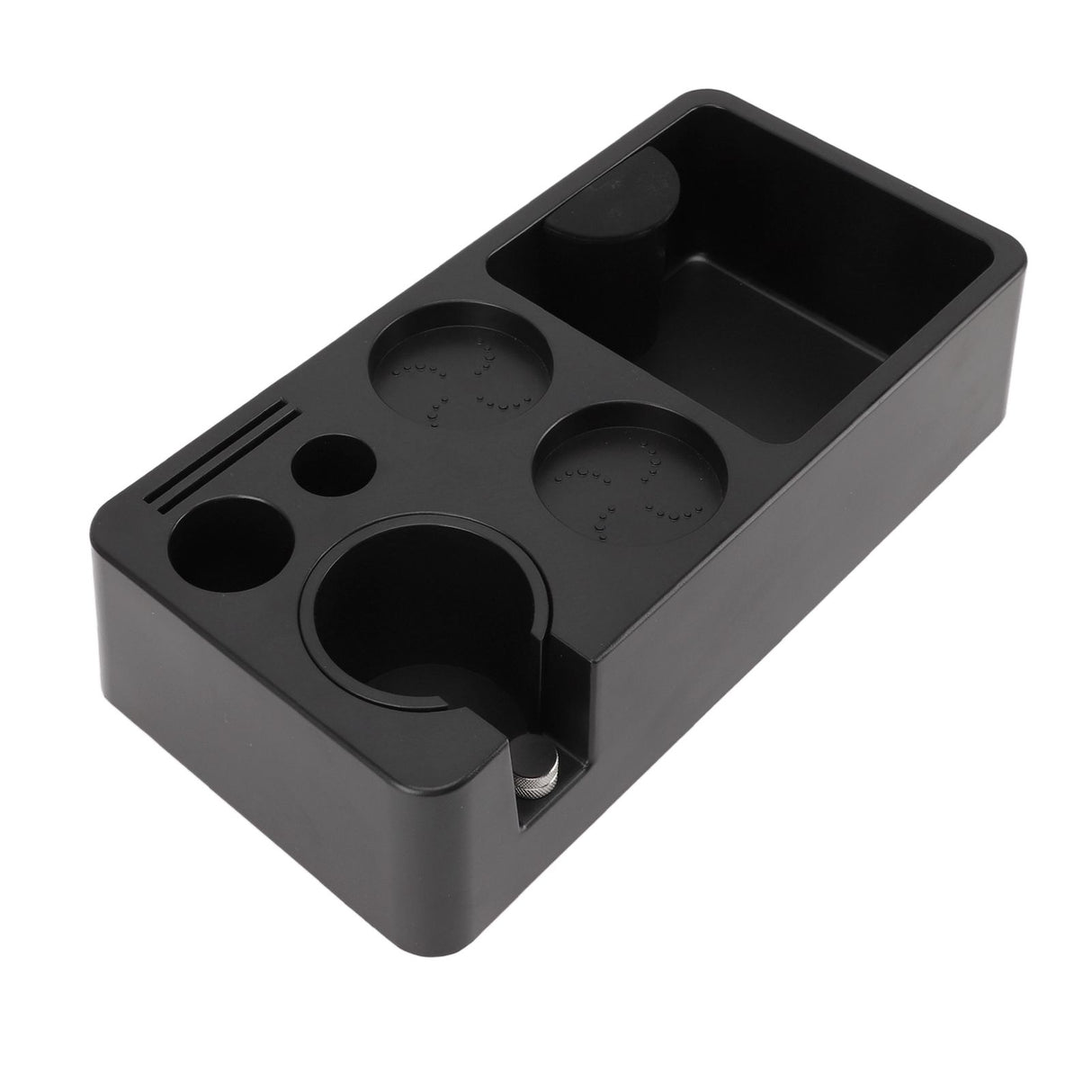 Coffee Tamping Station ABS Modern Multifunctional Coffee Filter Tamper Holder Portafilter Stand for Home Kitchen Cafe Bar Black
