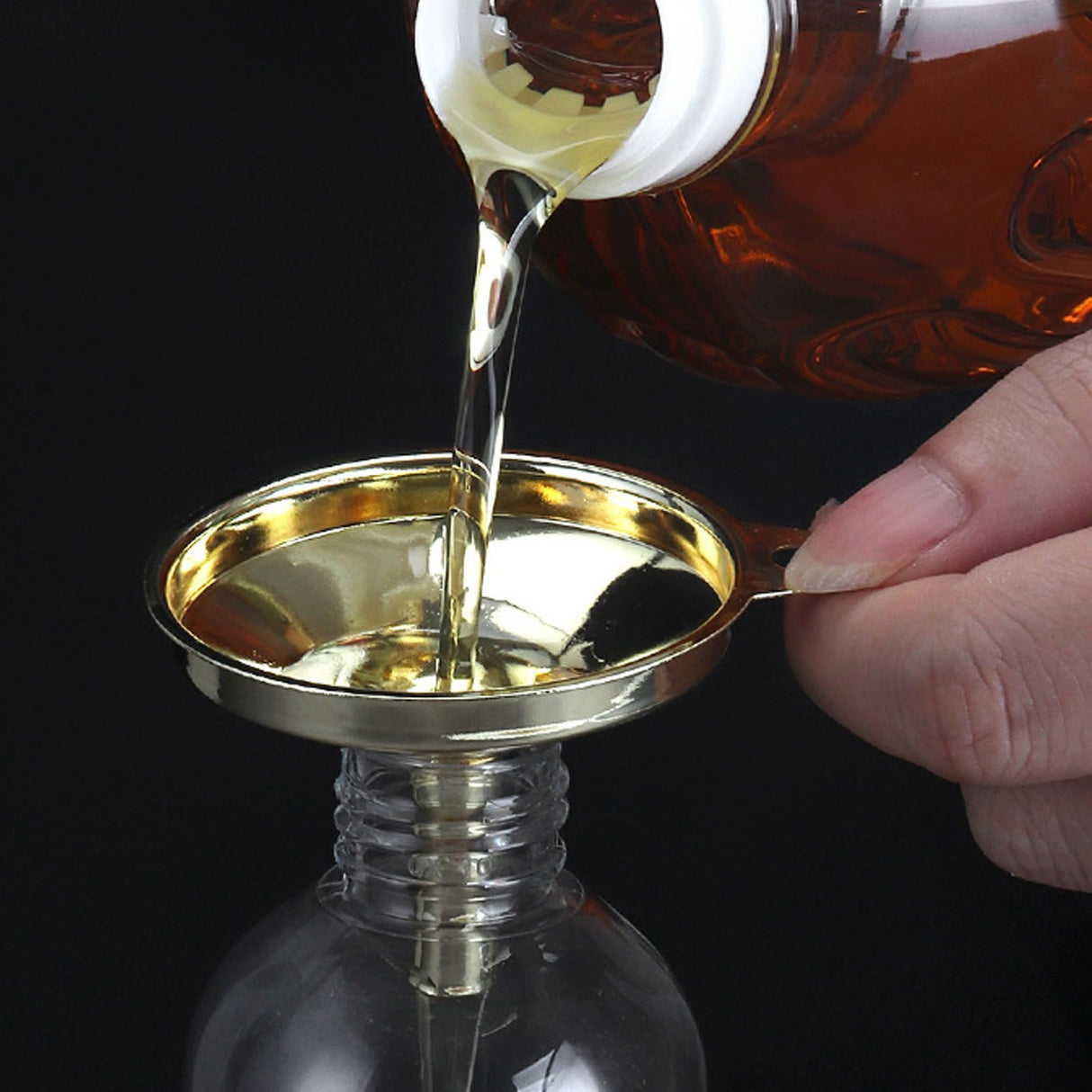 Kitchen Funnel 304 Stainless Steel Gold Plated Taper Mirror Polishing Oil Wine Funnel