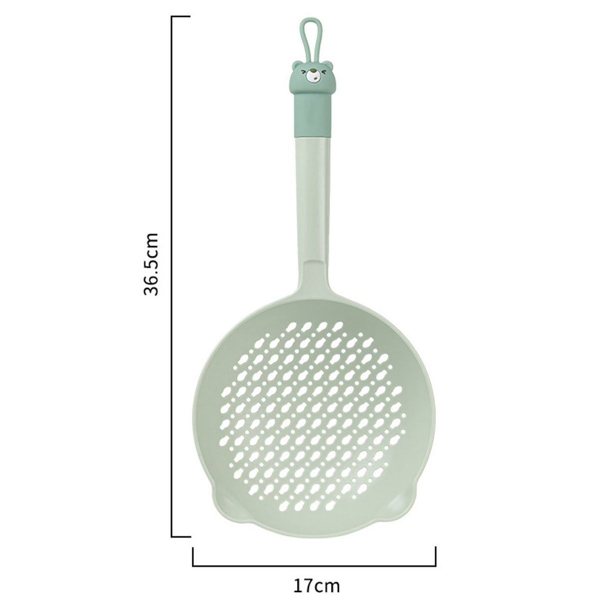 Ladle Fine Mesh Strainer Durable Nylon PVC Handle Heat Resistant Large Capacity Versatile Spoon Ladle for Kitchen Green