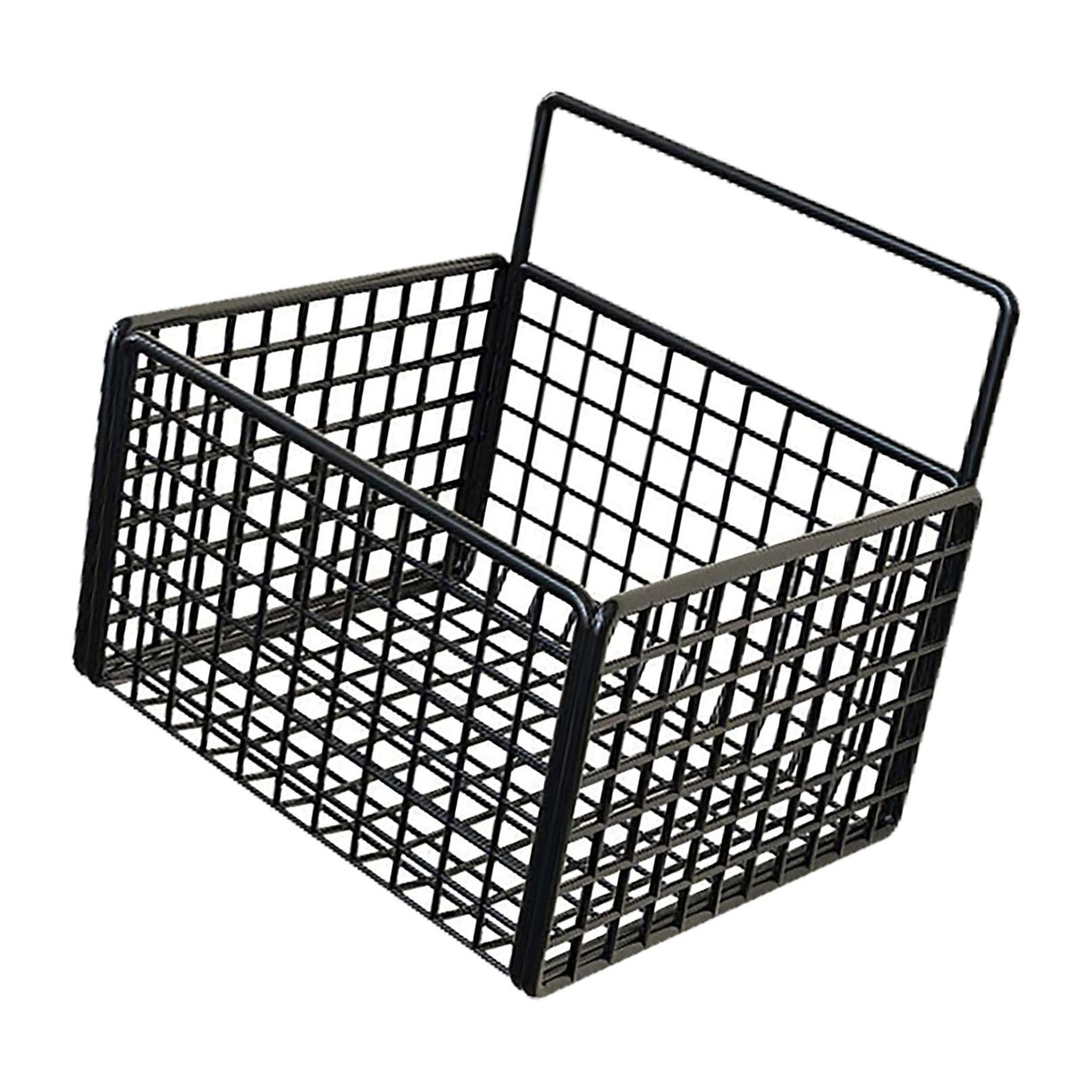 Wall Mounted Storage Basket No Drilling Adhesive Metal Wire Hanging Basket for Kitchen Food Pantry Bathroom Organization Black