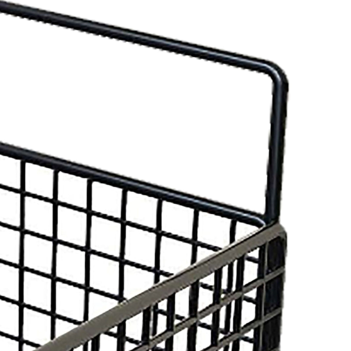 Wall Mounted Storage Basket No Drilling Adhesive Metal Wire Hanging Basket for Kitchen Food Pantry Bathroom Organization Black