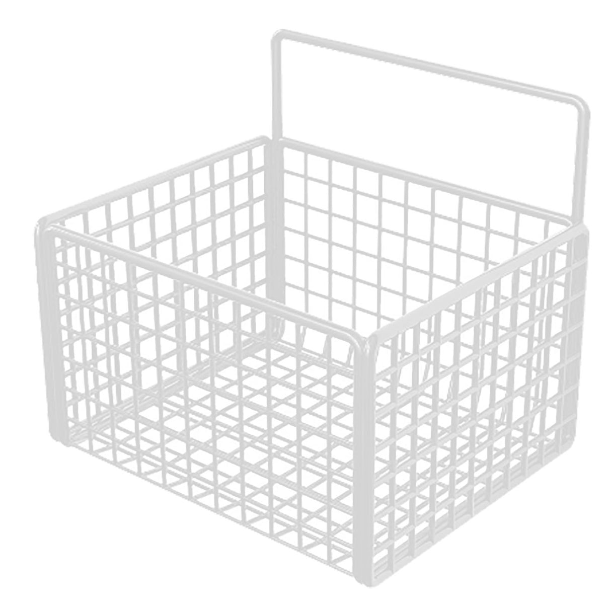 Wall Mounted Storage Basket No Drilling Adhesive Metal Wire Hanging Basket for Kitchen Food Pantry Bathroom Organization White
