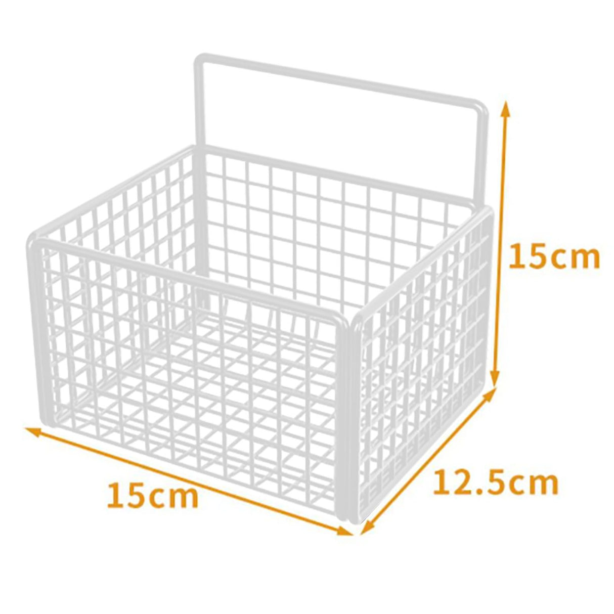 Wall Mounted Storage Basket No Drilling Adhesive Metal Wire Hanging Basket for Kitchen Food Pantry Bathroom Organization White