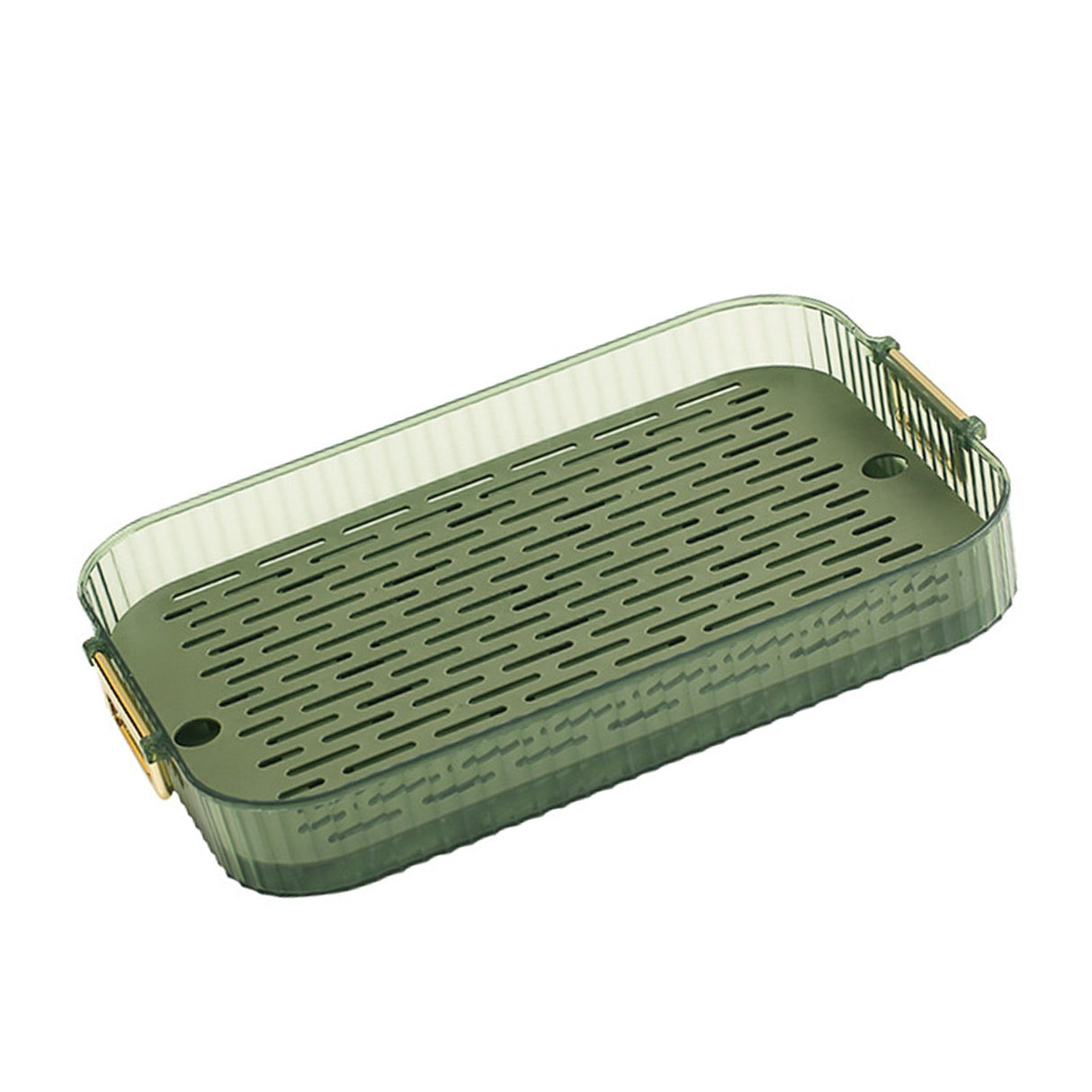 Dish Drain Tray Multipurpose Innovative Light Luxury Double Layers Efficient Draining Drain Tray for Tea Fruit Dish L