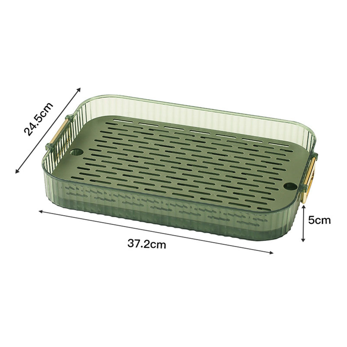 Dish Drain Tray Multipurpose Innovative Light Luxury Double Layers Efficient Draining Drain Tray for Tea Fruit Dish L