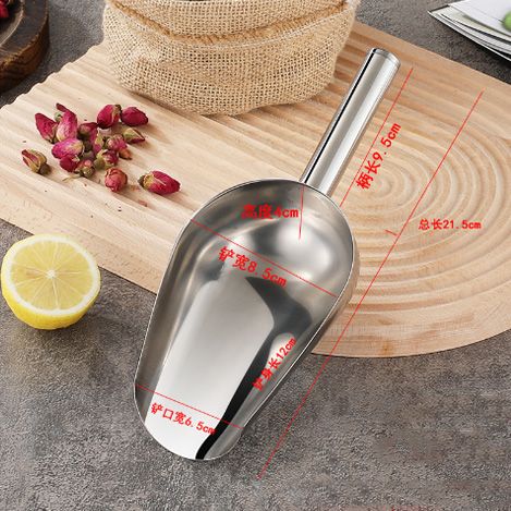 Stainless Steel Ice Scoop Multipurpose Thickened Rustproof Dishwasher Safe Metal Ice Scoop for Ice Cube Candy Flour Sugar L