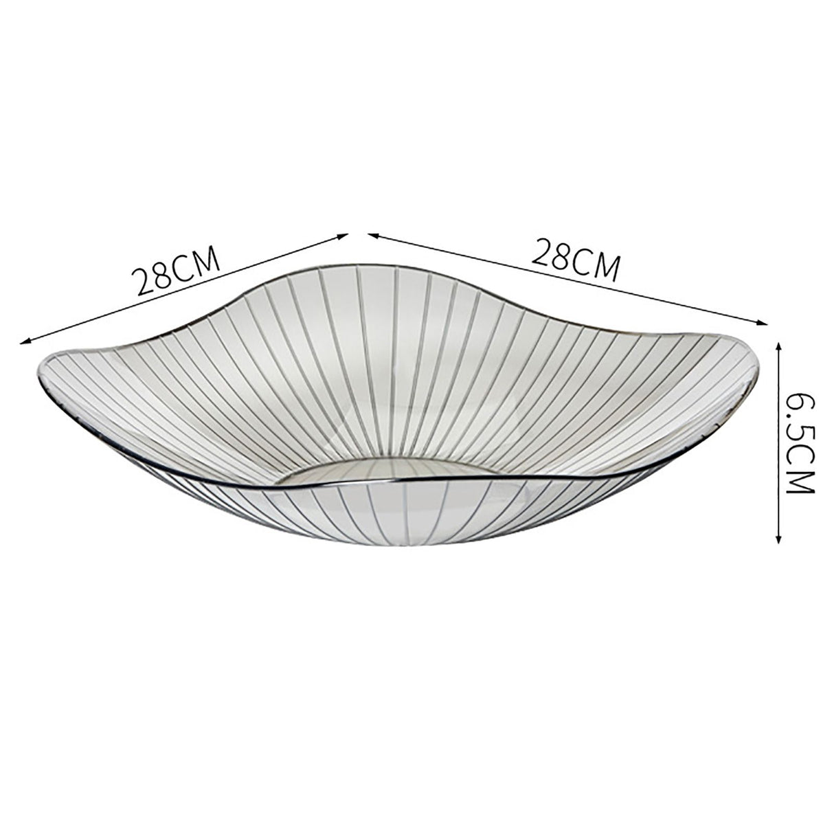 Transparent Grey Fruit Plate Large Plastic Serving Bowl Hand Made Candy Snack Bowl for Living Room Restaurant Party