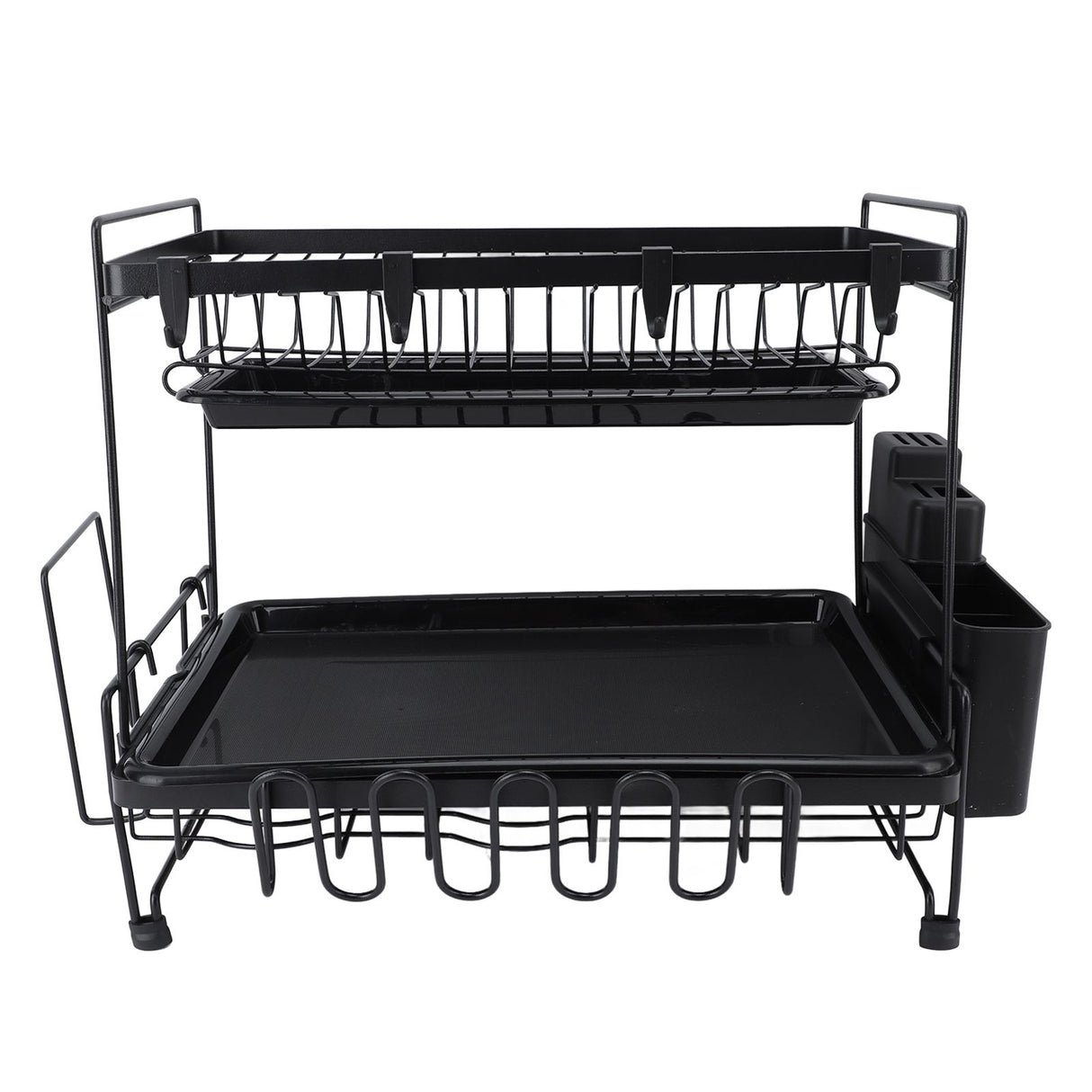 Dish Drying Rack 2 Layer Foldable Versatile Convenient Storage Dish Drainer Rack with Utensil Holder for Home