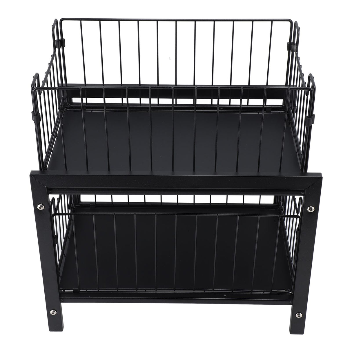 Under Sink Organizer Iron 2 Tier Pull Out Spice Rack Countertop Storage Shelf for Kitchen Bathroom Cabinet