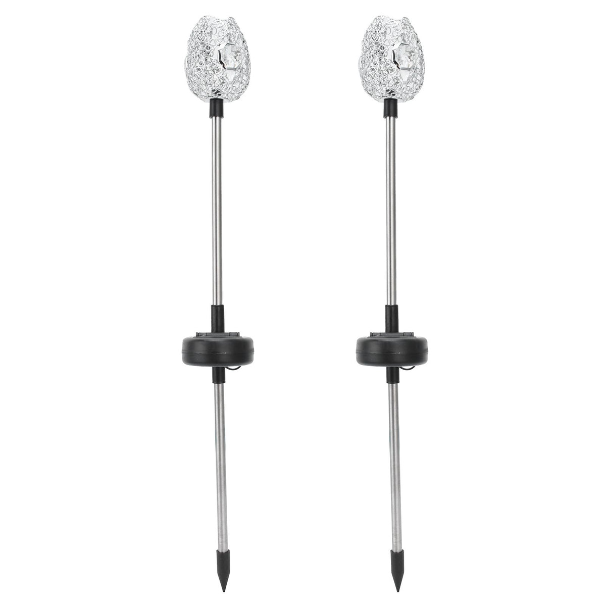 2PCS Solar Garden Light Waterproof Solar Powered Stake Lawn Lamp for Outdoor Courtyard Decor Warm Light
