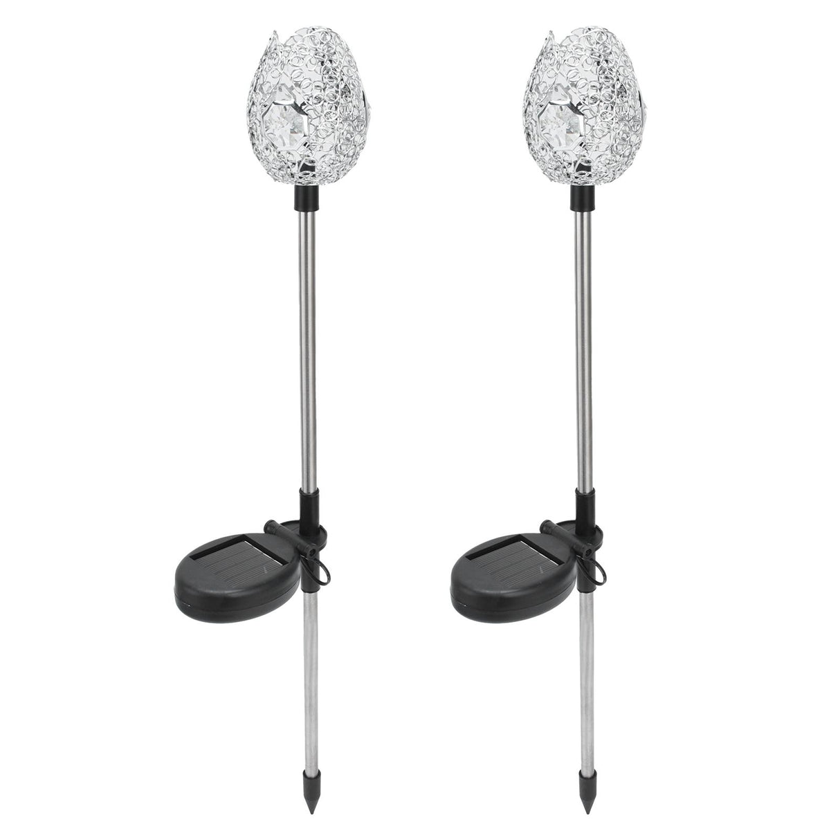 2PCS Solar Garden Light Waterproof Solar Powered Stake Lawn Lamp for Outdoor Courtyard Decor Warm Light