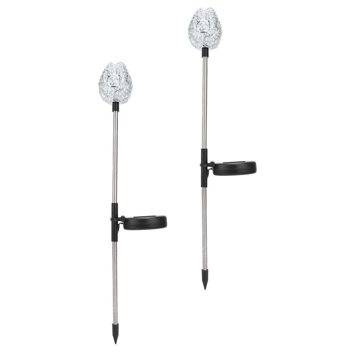2PCS Solar Garden Light Waterproof Solar Powered Stake Lawn Lamp for Outdoor Courtyard Decor Warm Light