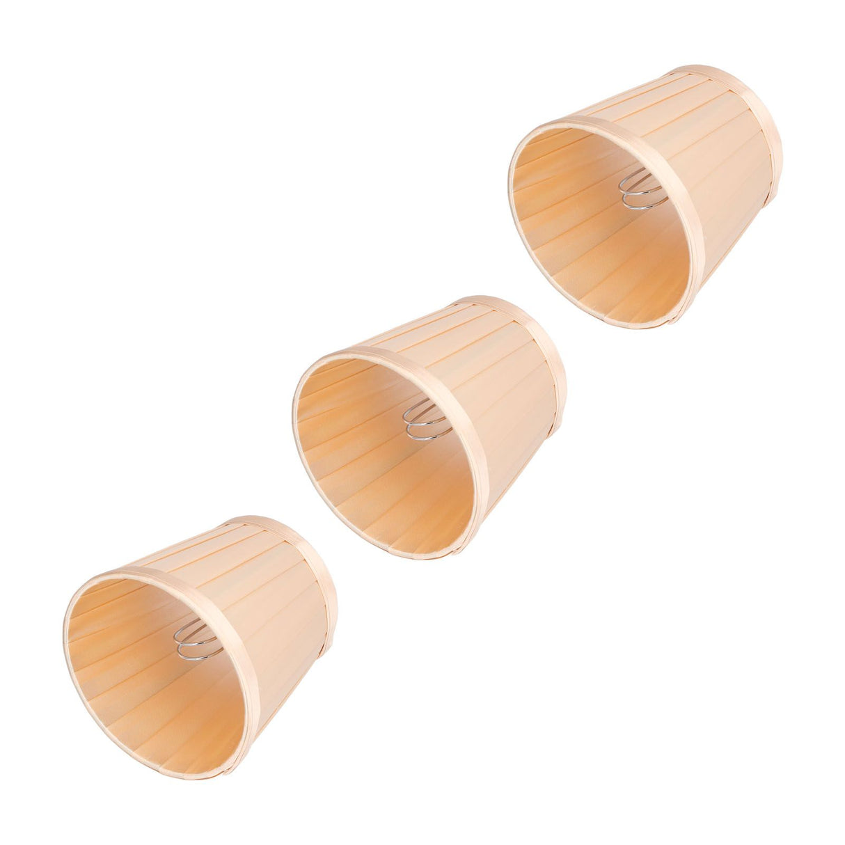 3PCS Cloth Lampshade E14 Clip On Fabric Lamp Cover for Chandelier Wall Lamp Office Home Decor(Light Gold )