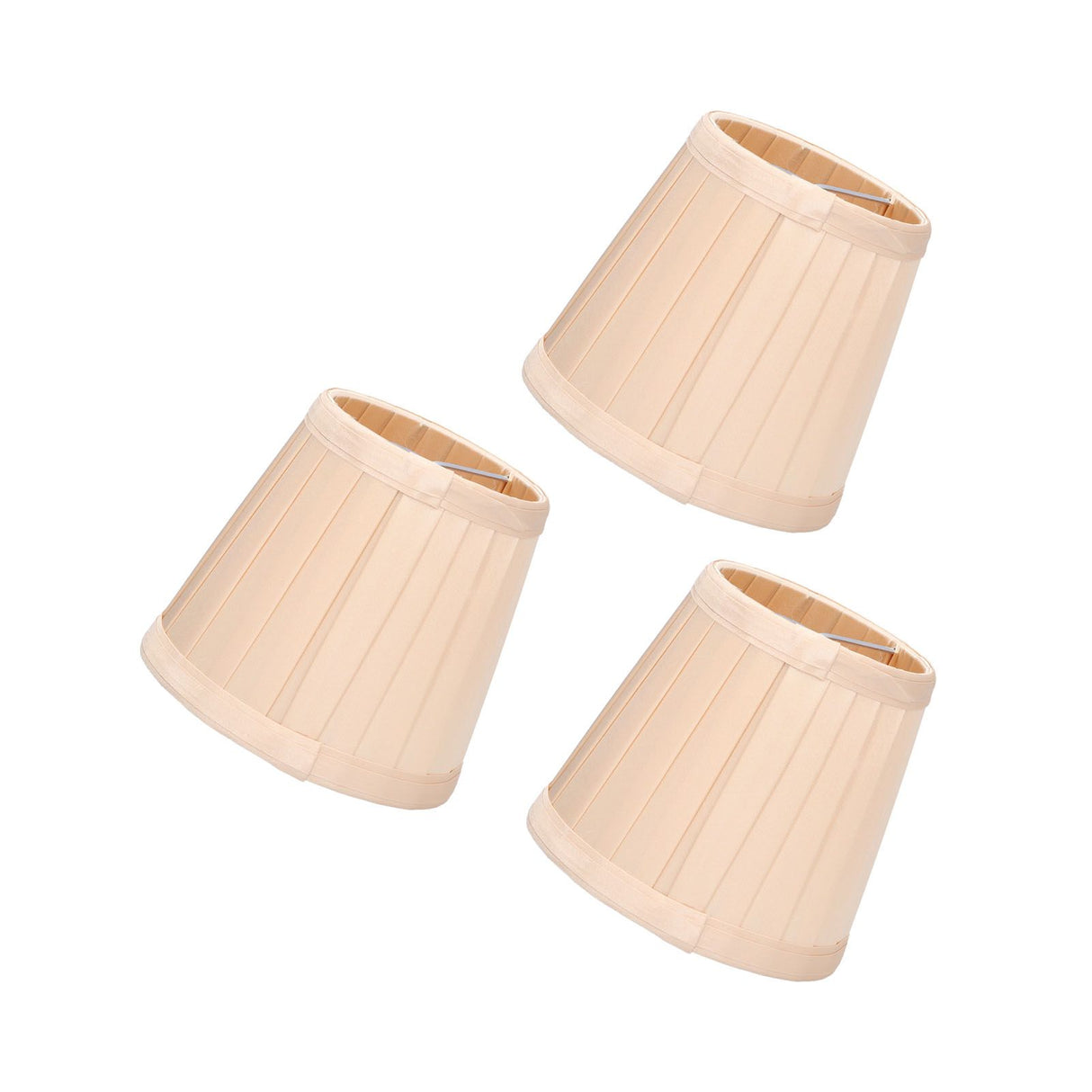 3PCS Cloth Lampshade E14 Clip On Fabric Lamp Cover for Chandelier Wall Lamp Office Home Decor(Light Gold )