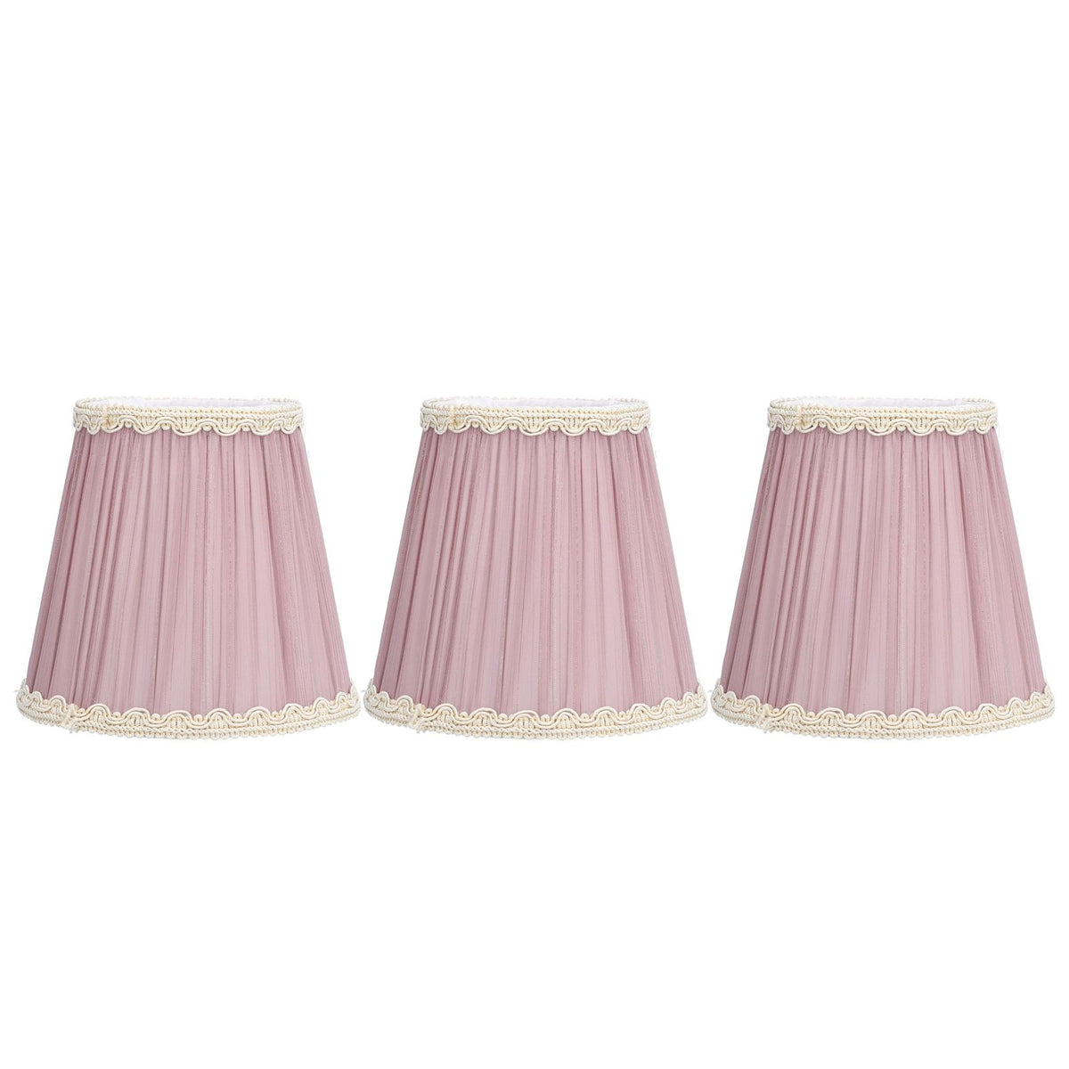 3PCS Cloth Lamp Shade E14 ClipOn Lampshade for Candle Chandelier Wall Lamp Table Light Indoor Decor(Light Purple )
