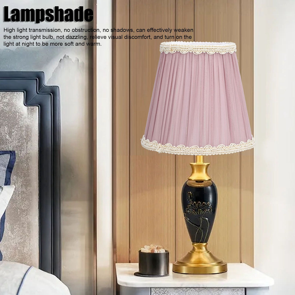 3PCS Cloth Lamp Shade E14 ClipOn Lampshade for Candle Chandelier Wall Lamp Table Light Indoor Decor(Light Purple )