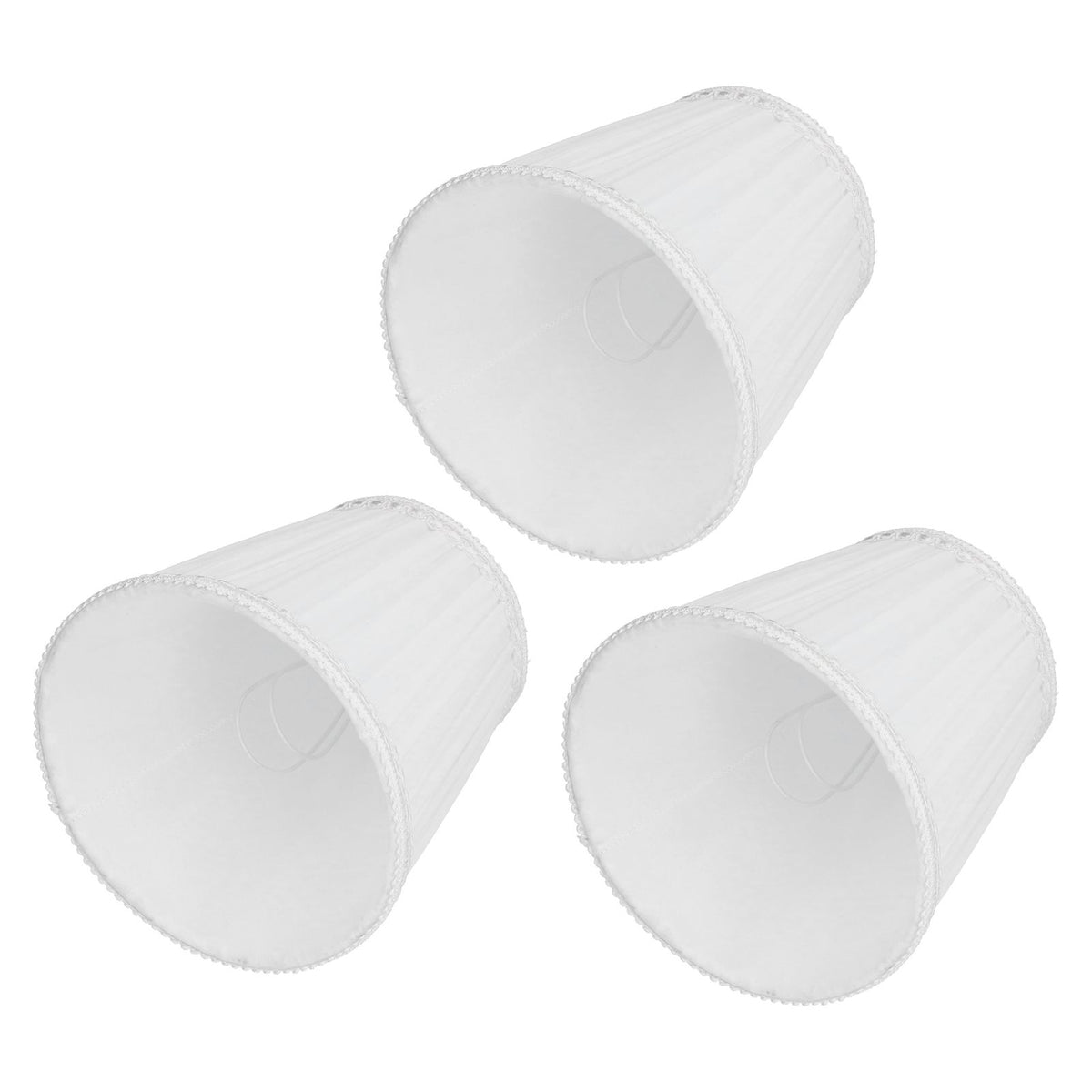 3PCS E14 ClipOn Cloth Lamp Shade Modern Fabric Lampshade Table Light Cover for Candle Chandelier(White )