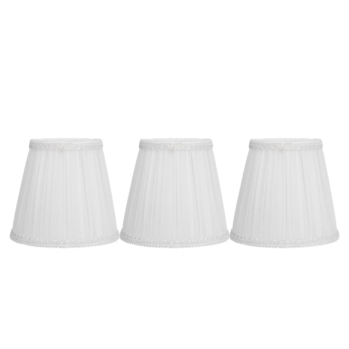 3PCS E14 ClipOn Cloth Lamp Shade Modern Fabric Lampshade Table Light Cover for Candle Chandelier(White )