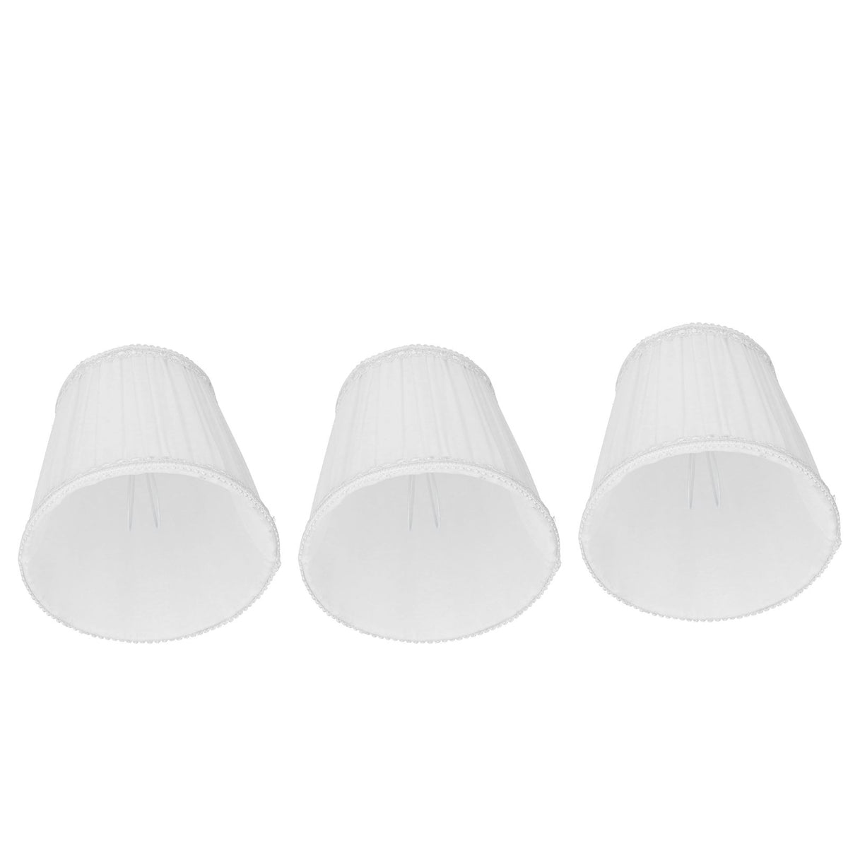 3PCS E14 ClipOn Cloth Lamp Shade Modern Fabric Lampshade Table Light Cover for Candle Chandelier(White )