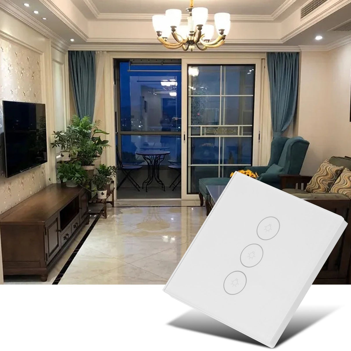 WiFi Smart Wall Light Switch Glass Panel Touch Remote Voice Control Light Switch