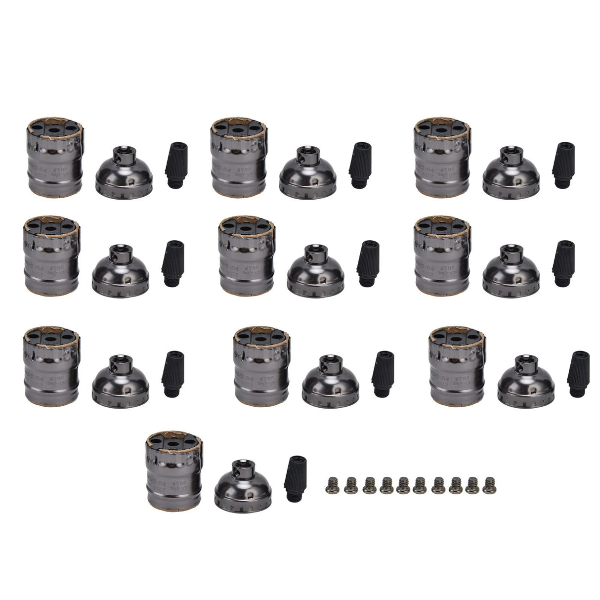 10Pcs Retro Lamp Holder Durable Elegant Aluminum Ceiling Bulb Socket for E26 E27 Bulb