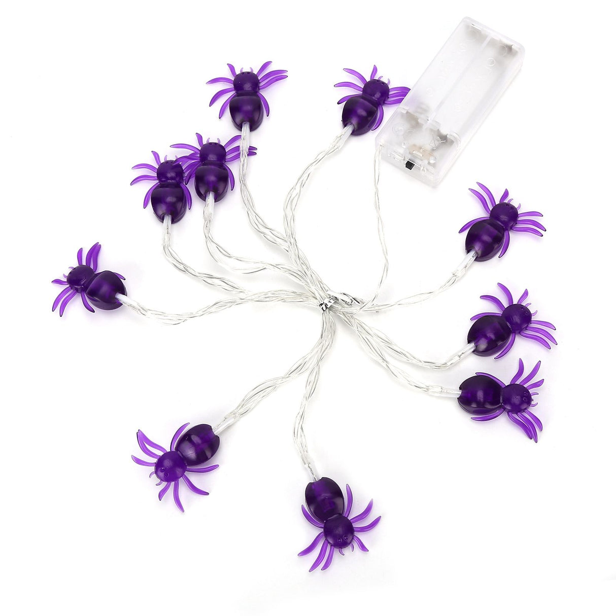 Halloween Lights LED Purple Spider Shape Decorative String Lights for Festival Party Indoor Outdoor Decoration