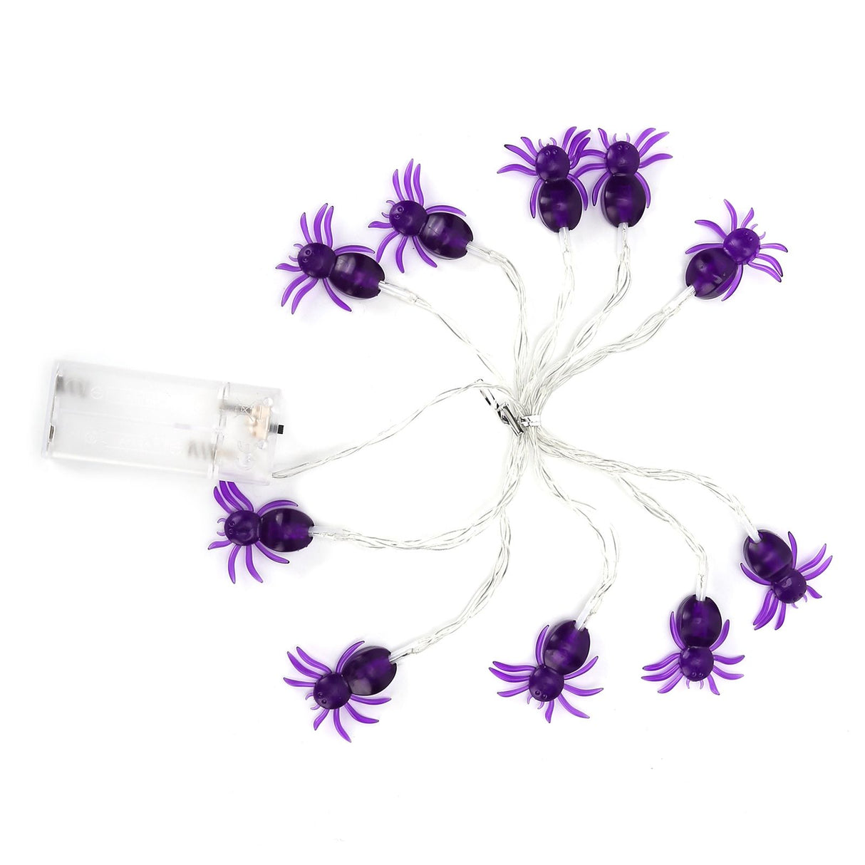 Halloween Lights LED Purple Spider Shape Decorative String Lights for Festival Party Indoor Outdoor Decoration