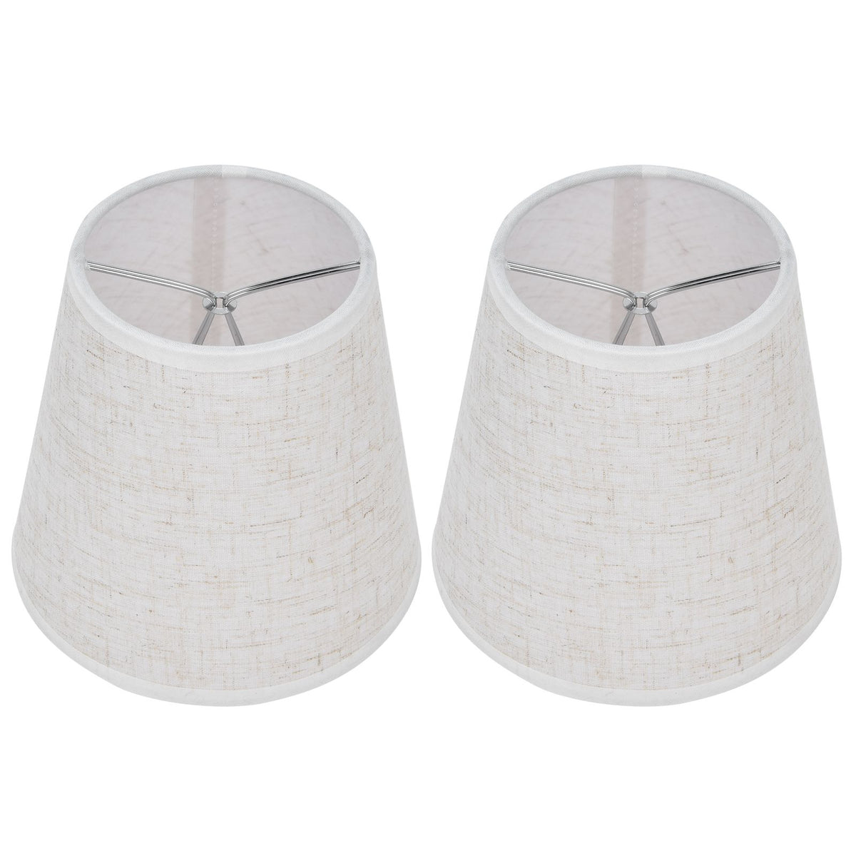 2PCS Table Lamp Shade Cover Fabric Clip On Lampshade for E14 Screw Candlestick Lamp ChandelierPT09 Linen