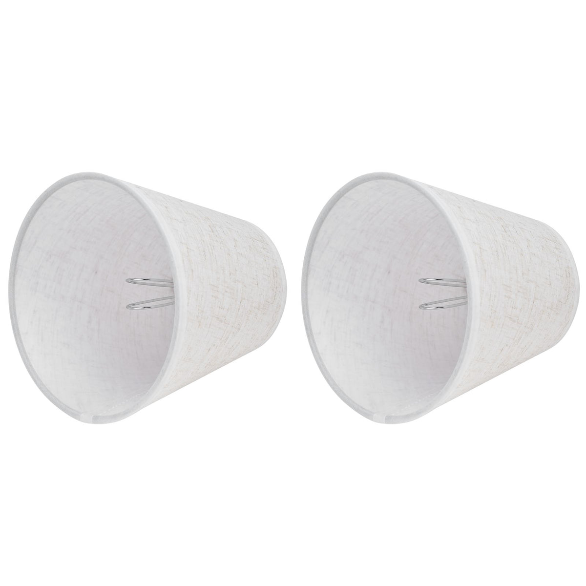 2PCS Table Lamp Shade Cover Fabric Clip On Lampshade for E14 Screw Candlestick Lamp ChandelierPT09 Linen