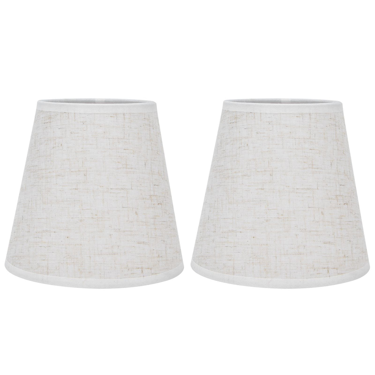 2PCS Table Lamp Shade Cover Fabric Clip On Lampshade for E14 Screw Candlestick Lamp ChandelierPT09 Linen